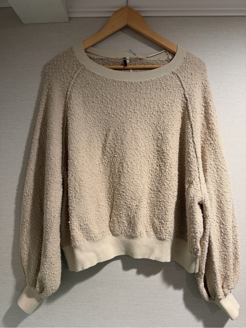 Free People Cozy Cream Textured Women's Sweater